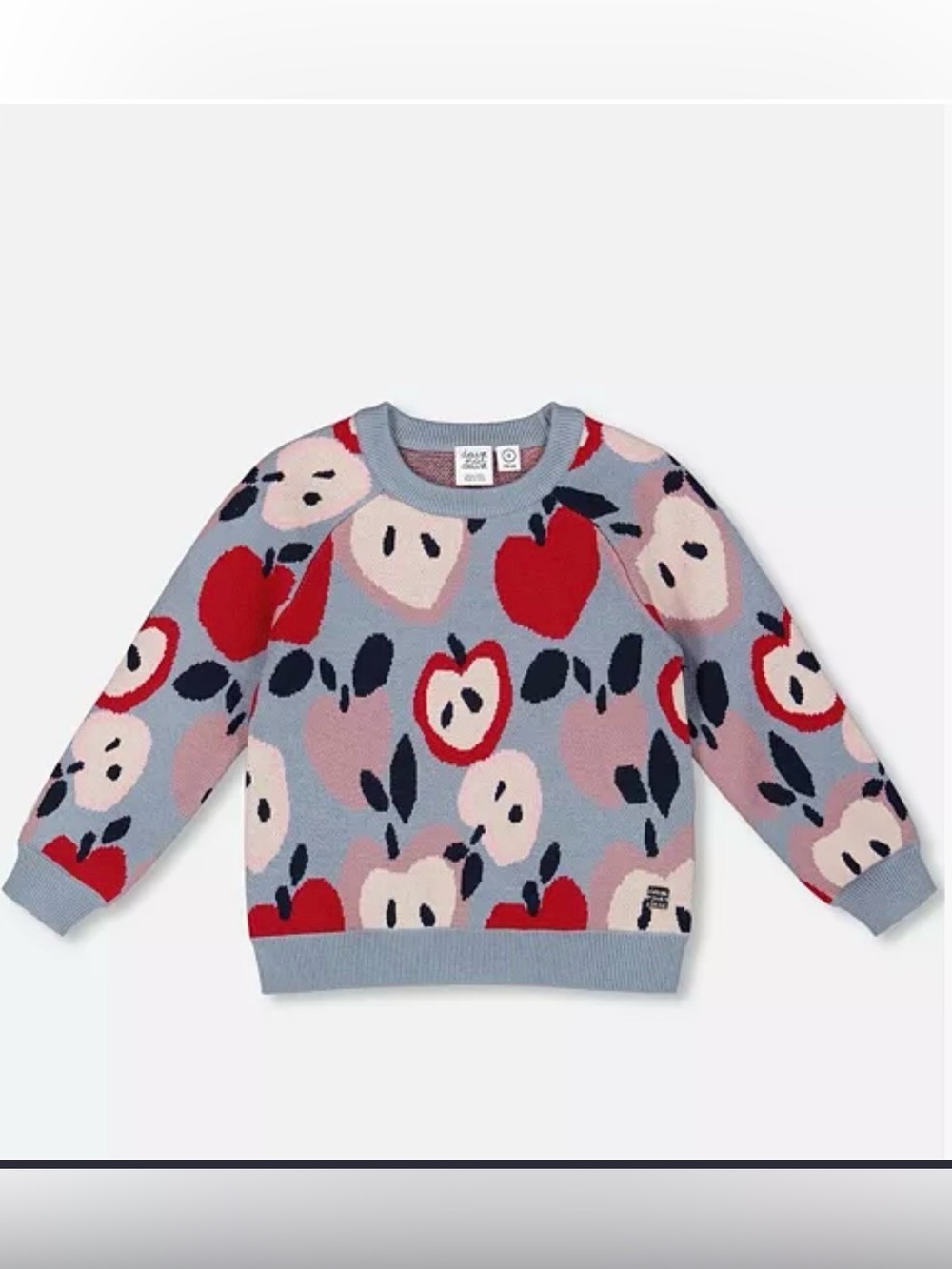 deux par deux Apple Knit Sweater in Blue and Pink